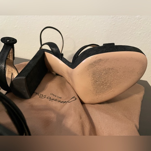Gianvito Rossi black sparkly suede platform sandal 38 - Picture 6 of 8